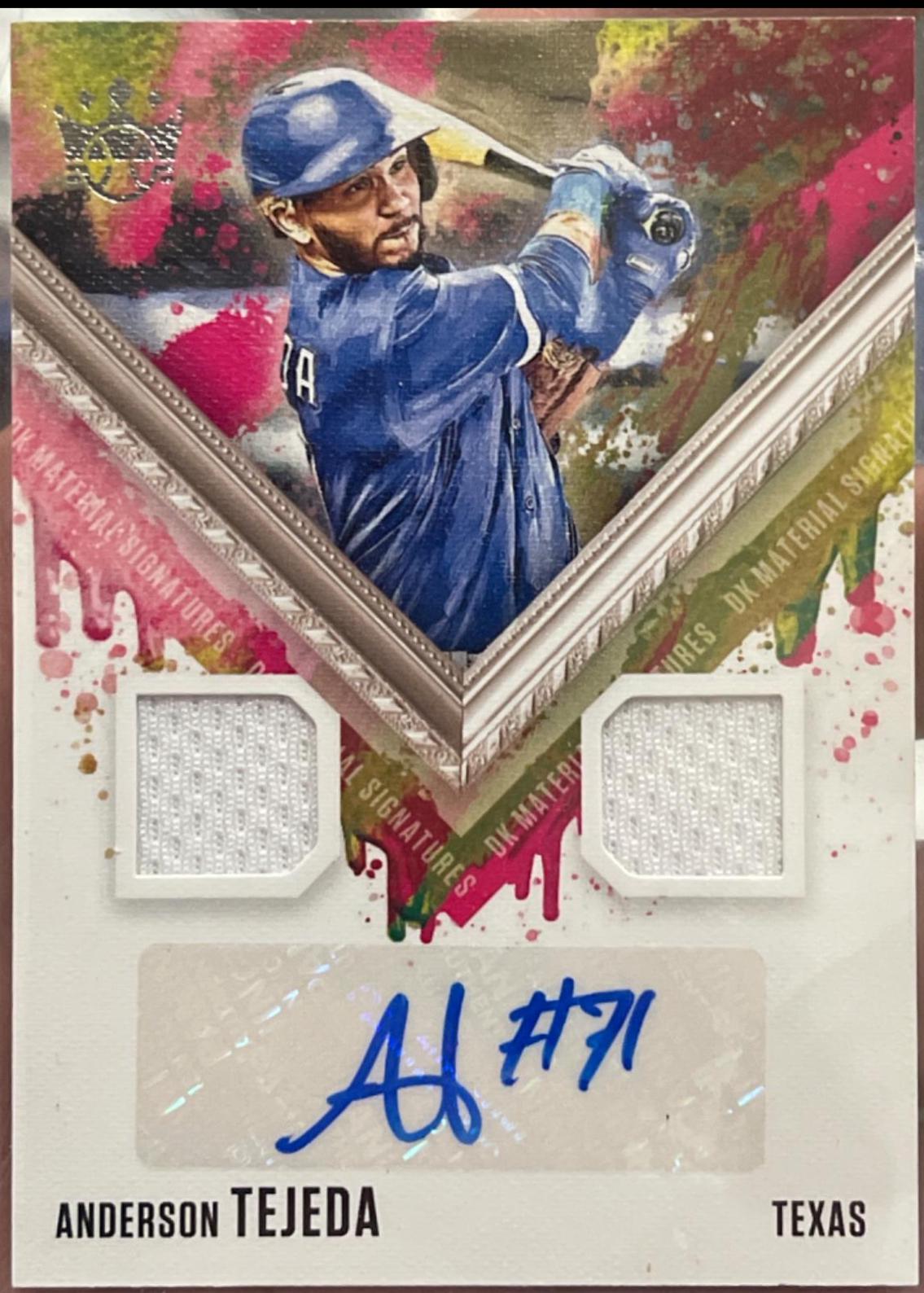 Anderson Tejeda #DKMS-AT Baseball Cards 2021 Panini Diamond Kings Materials Signatures