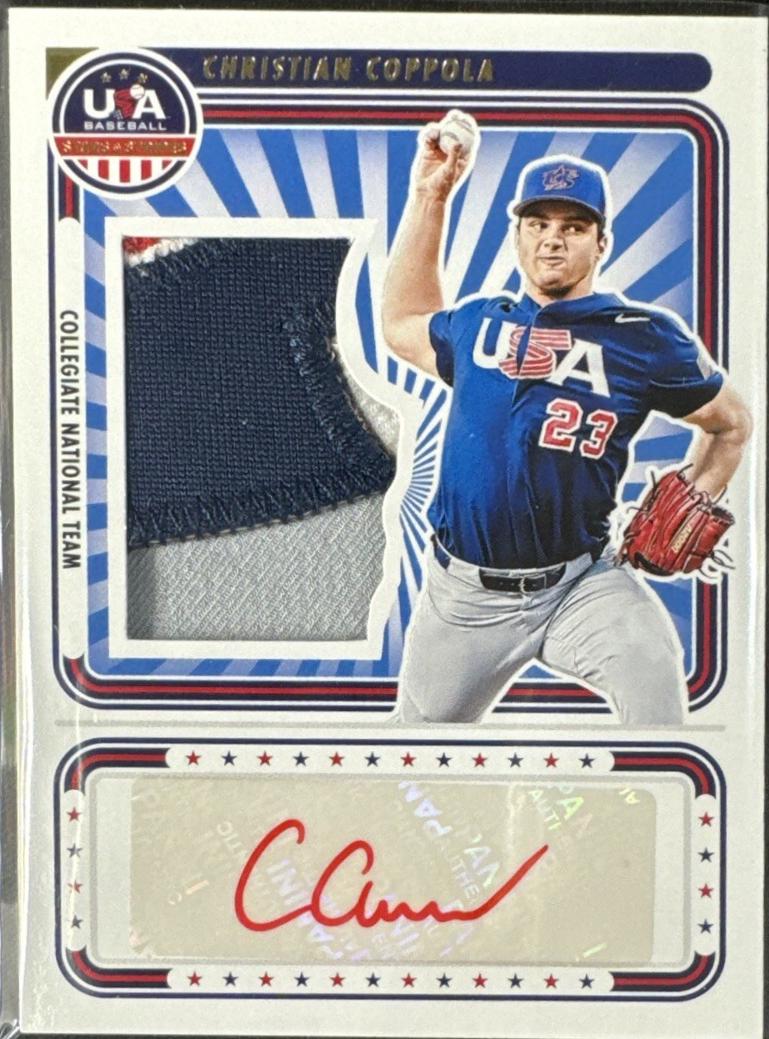 Christian Coppola #SS-CC Baseball Cards 2024 Panini Stars & Stripes USA Signatures Silhouettes
