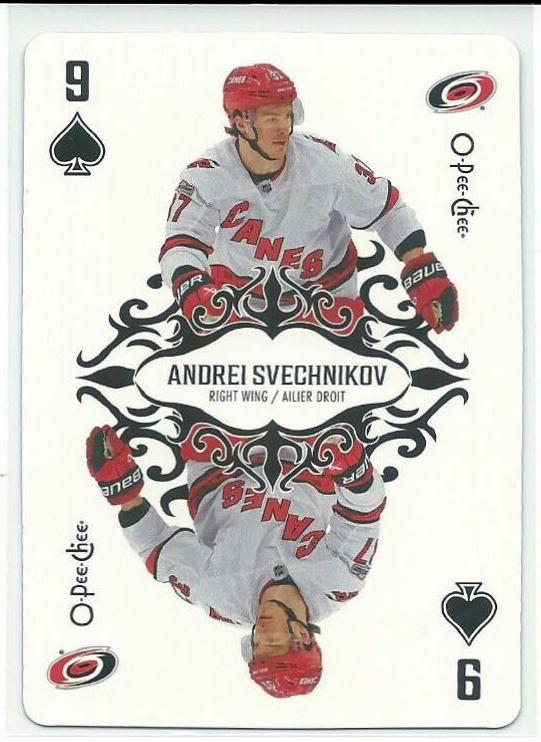 Andrei Svechnikov #9-SPADES Hockey Cards 2023 O-Pee-Chee Playing Cards
