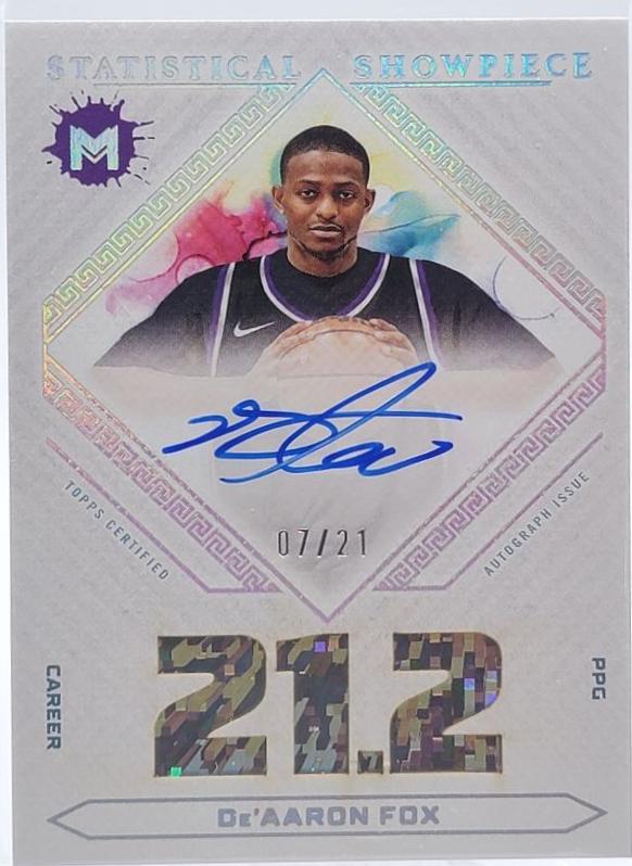 De'Aaron Fox #SSS-DF Basketball Cards 2023 Topps Motif Statistical Showpiece Signatures