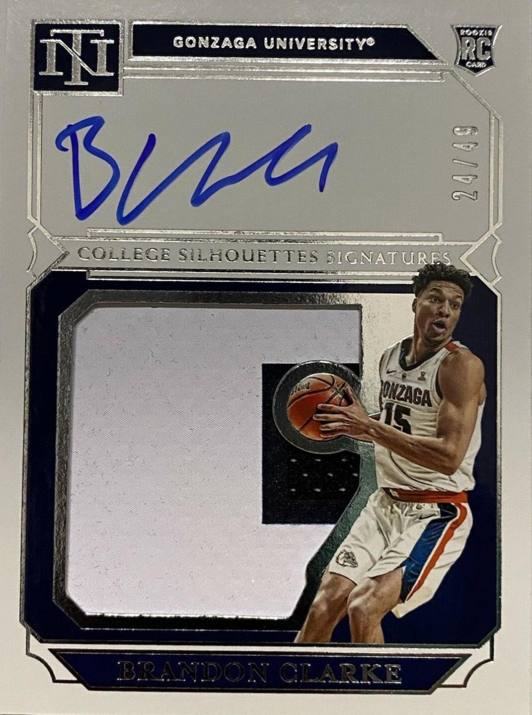 Brandon Clarke #98 Basketball Cards 2019 Panini National Treasures Collegiate Silhouettes Signatures