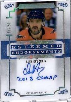 Alex Ovechkin #EE-AO Hockey Cards 2022 Upper Deck Artifacts Esteemed Endorsements Autographs