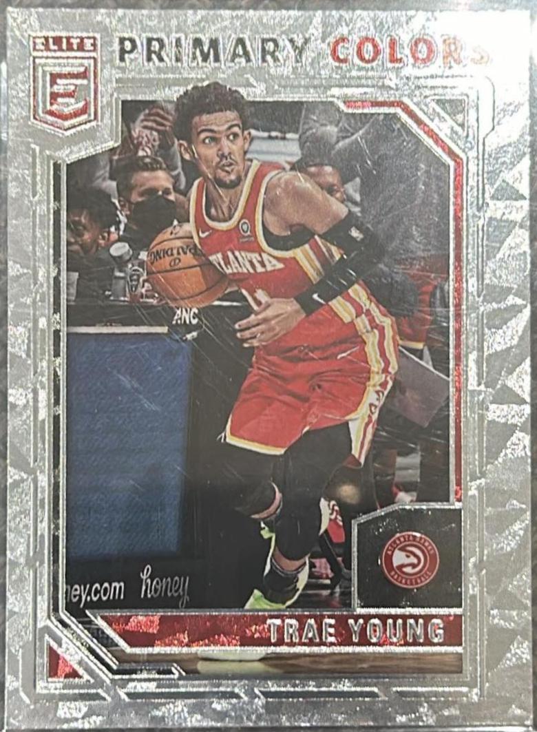 Trae Young #9 Basketball Cards 2021 Panini Donruss Elite Primary Colors