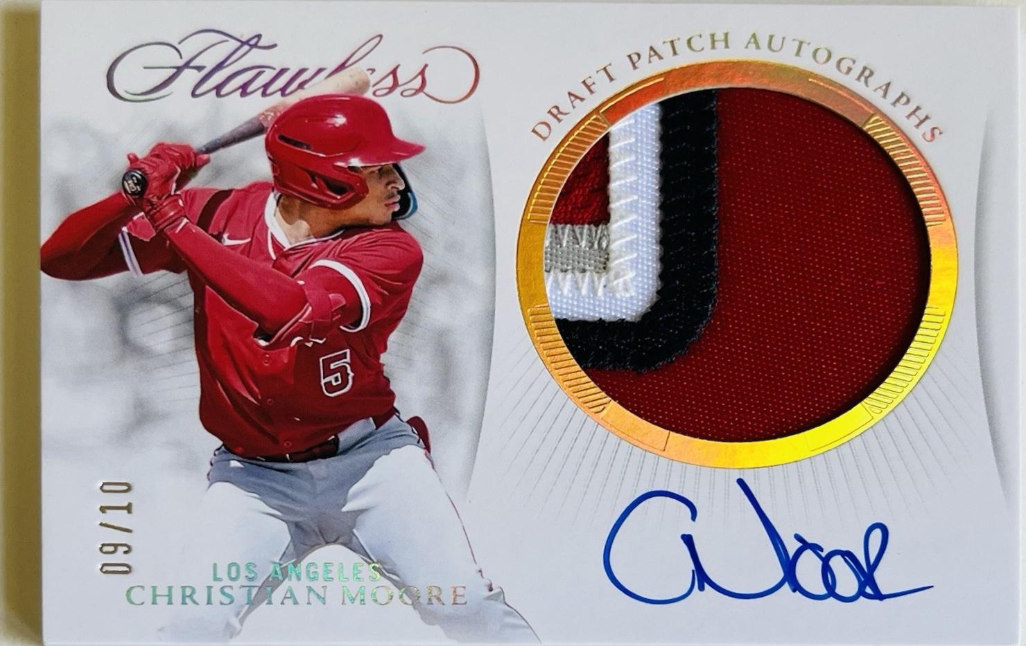 Christian Moore #29 2025 Panini Flawless Baseball Prospect Patch Autographs