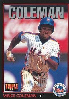 Vince Coleman #14 Baseball Cards 1993 Panini Donruss Triple Play