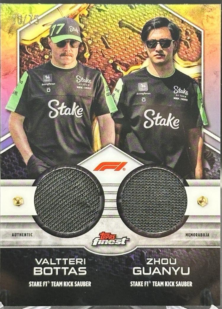 Zhou Guanyu / Valtteri Bottas #FDR-SAU Racing Cards 2024 Topps Finest Formula 1 Duos Relic