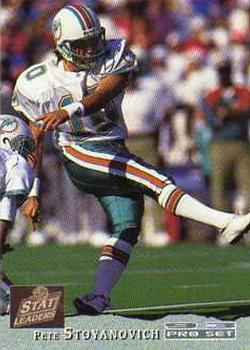 Pete Stoyanovich #12 Football Cards 1993 Pro Set