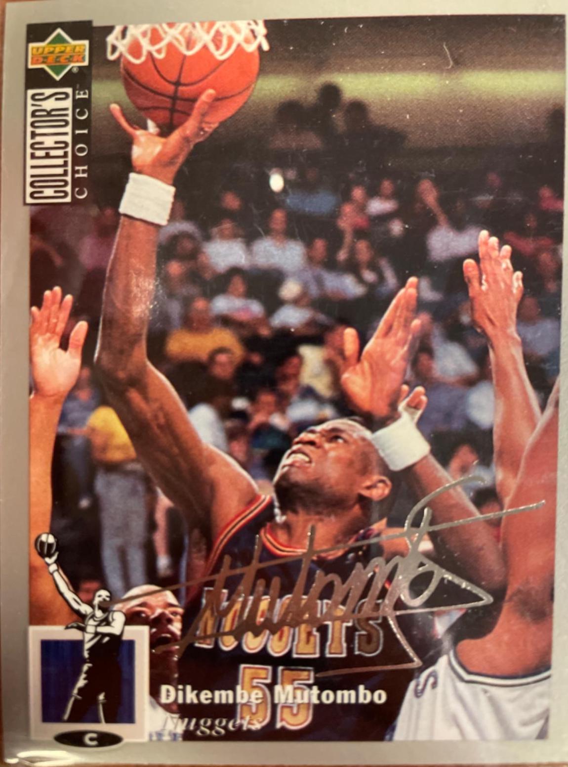 Dikembe Mutombo Silver Signature #55 Basketball Cards 1994 Collector's Choice