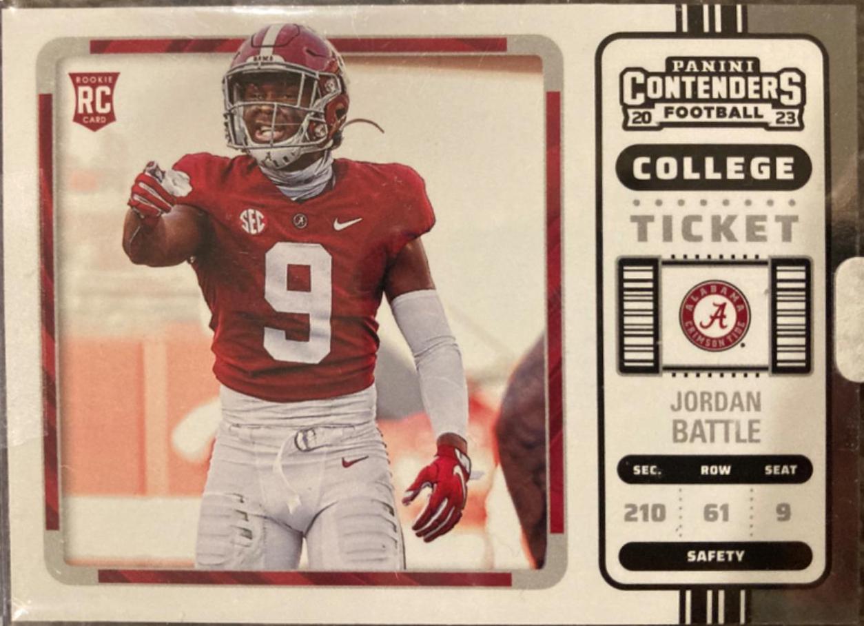 Jordan Battle #24 Football Cards 2023 Panini Chronicles Draft Picks Contenders College Ticket