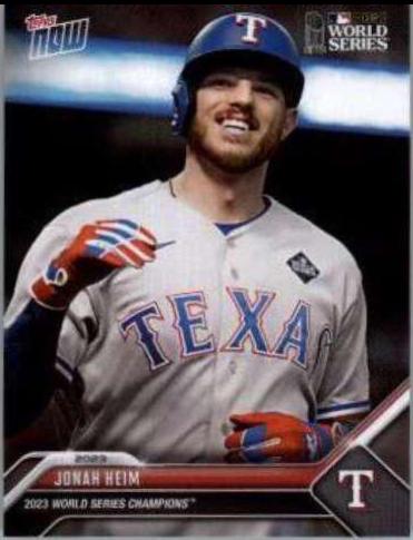 Jonah Heim #WS-10 Baseball Cards 2023 Topps Now World Series Champions