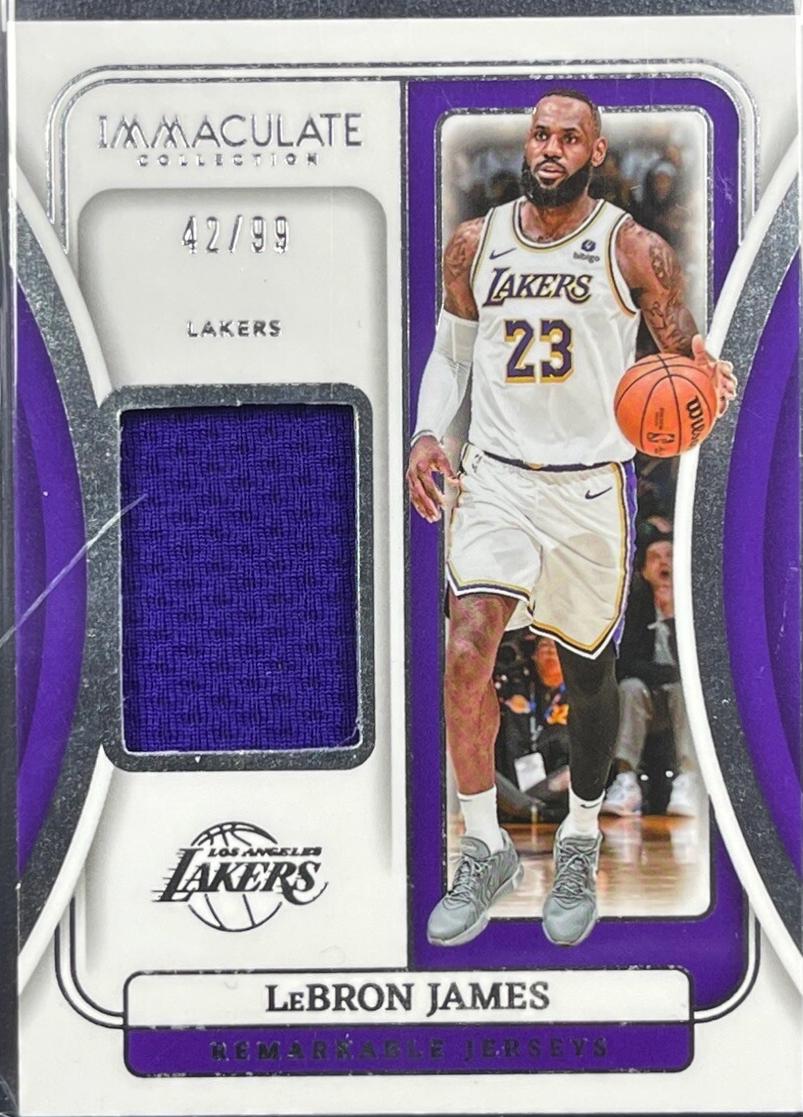 LeBron James #6 Basketball Cards 2023 Panini Immaculate Remarkable Jersey