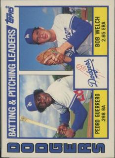 Dodgers Leaders Checklist: Pedro Guerrero / Bob Welch