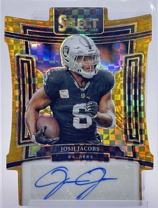 Josh Jacobs [Gold Die-Cut] #SIG-JJA Prices | 2023 Panini Select