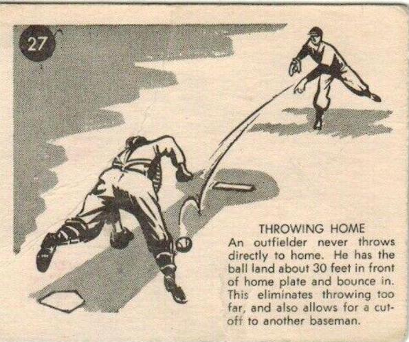 Throwing Home #27 Baseball Cards 1952 Parkhurst Frostade