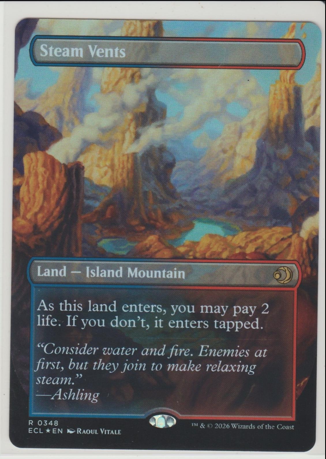 Steam Vents [Borderless Foil] #348 Prices | Magic Lorwyn Eclipsed