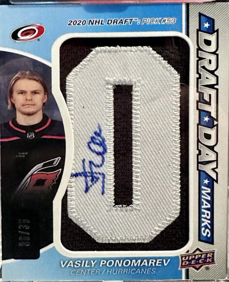 Vasily Ponomarev #DDM-VP Hockey Cards 2024 SP Game Used Draft Day Marks