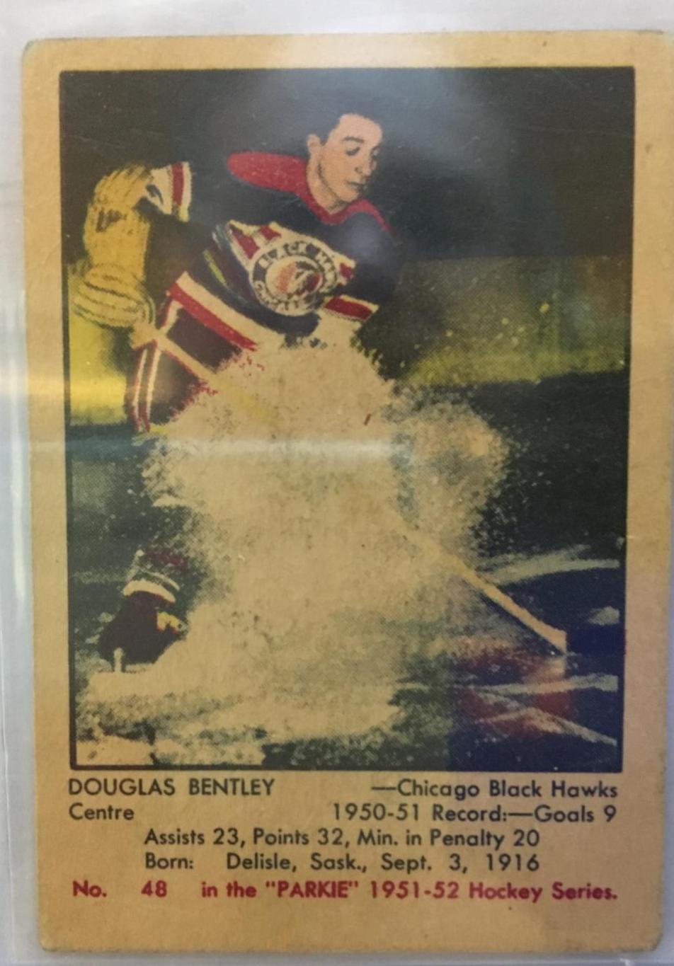 Doug Bentley #48 Hockey Cards 1951 Parkhurst