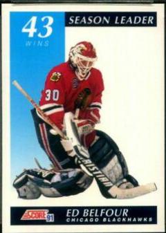 Ed Belfour #410 Hockey Cards 1991 Score American