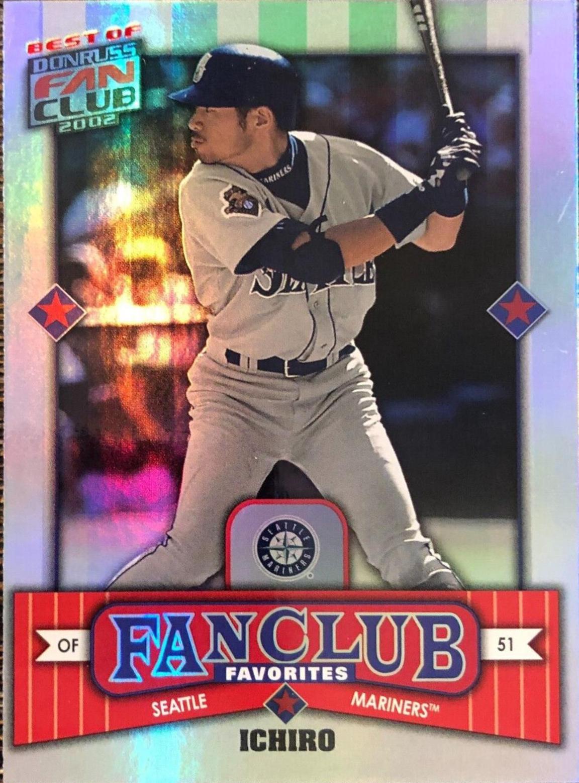 Ichiro #293 Baseball Cards 2002 Donruss Best of Fan Club