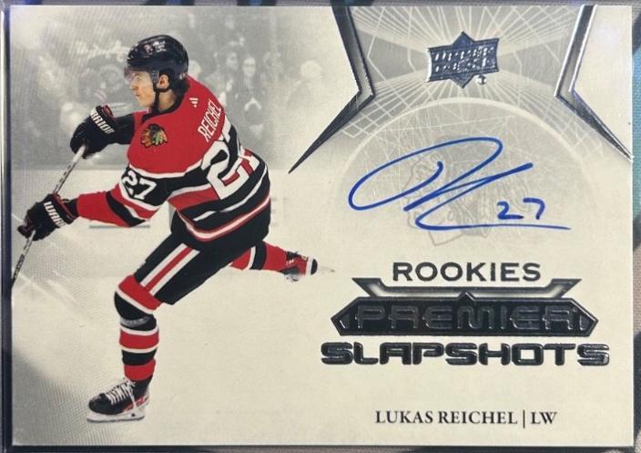 Lukas Reichel #PSAR-LR 2022 Upper Deck Premier Slapshots Auto Rookie Hockey