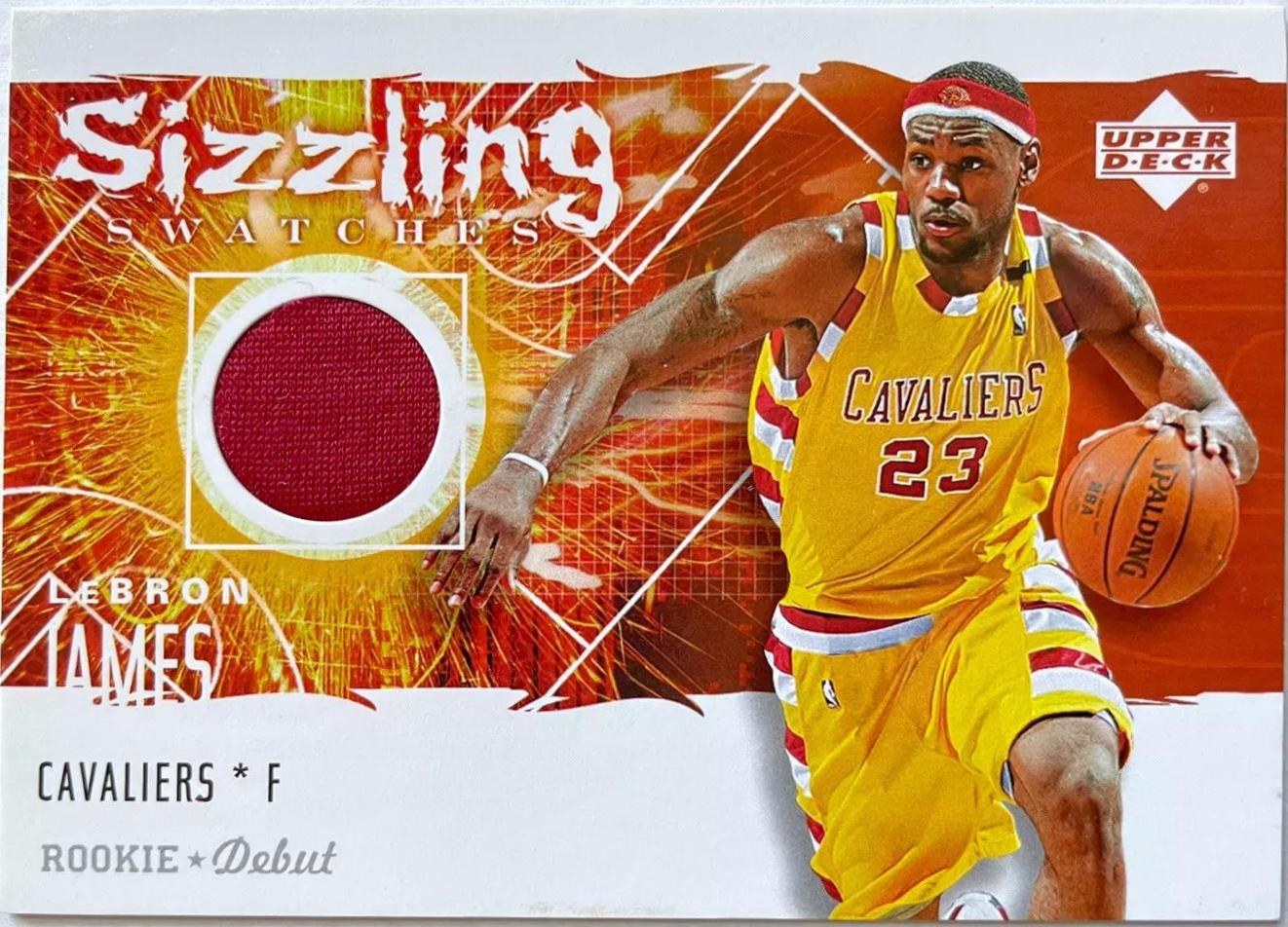 LeBron James #SSLJ Basketball Cards 2005 Upper Deck Rookie Debut Sizzling Swatches