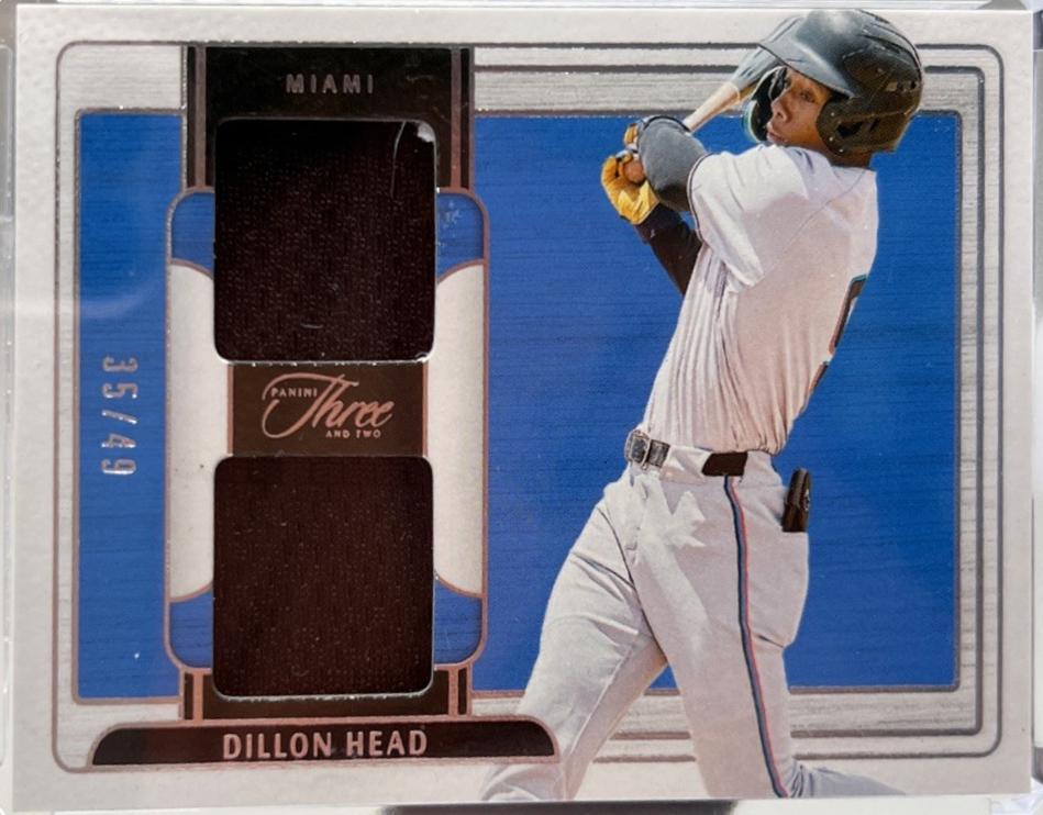 Dillon Head #24 2024 Panini Three And Two Prospect Dual Jersey Baseball