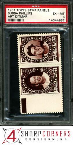 Bubba Phillips, Art Ditmar Baseball Cards 1961 Topps Stamp Panels