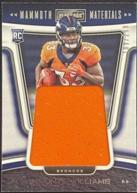 Javonte Williams #MAM-JWI Football Cards 2021 Panini Playbook Mammoth Material