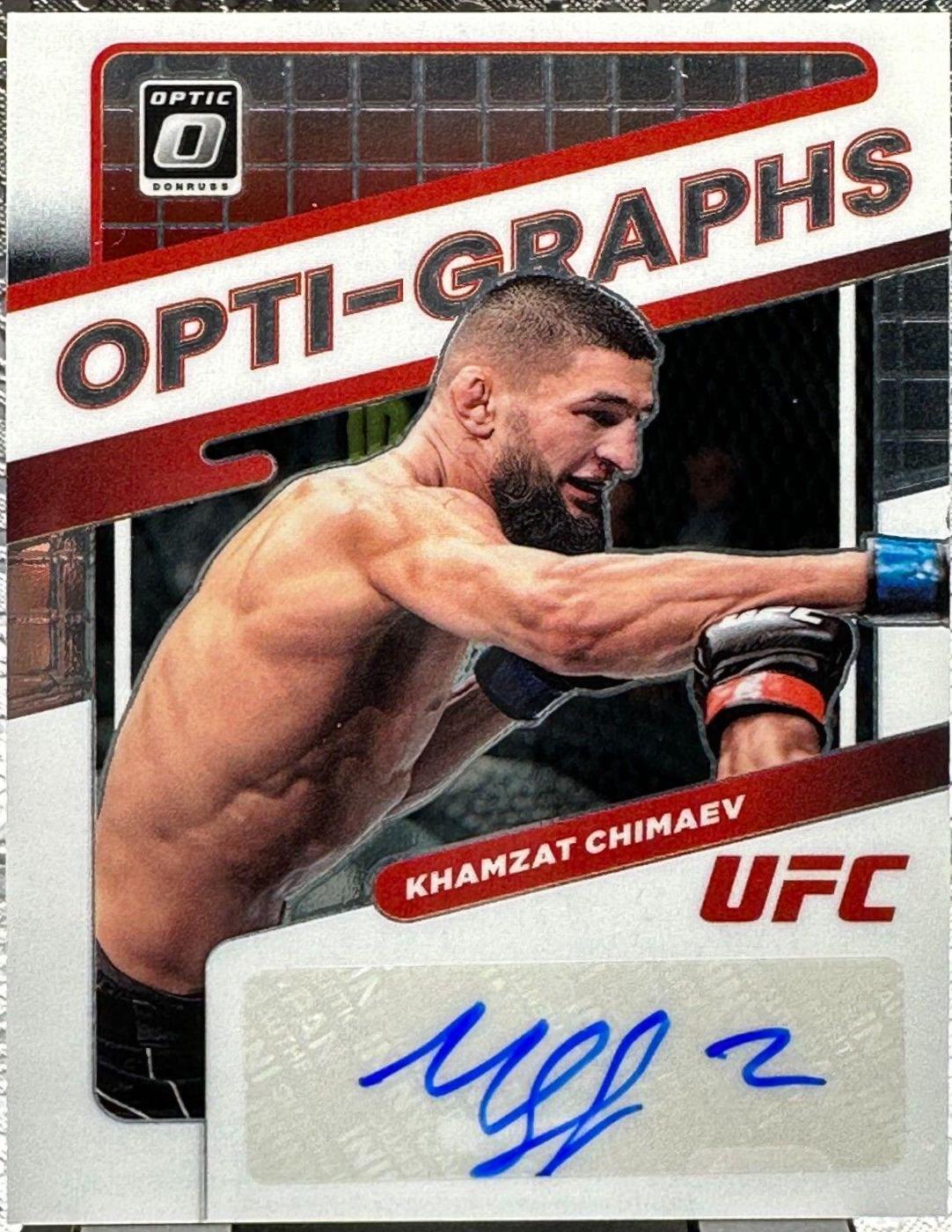 Khamzat Chimaev #OG-KCH Ufc Cards 2022 Panini Donruss Optic UFC Opti Graphs