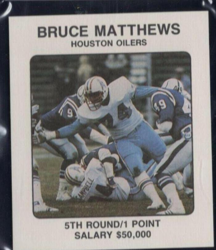 Bruce Matthews Football Cards 1989 Franchise Game
