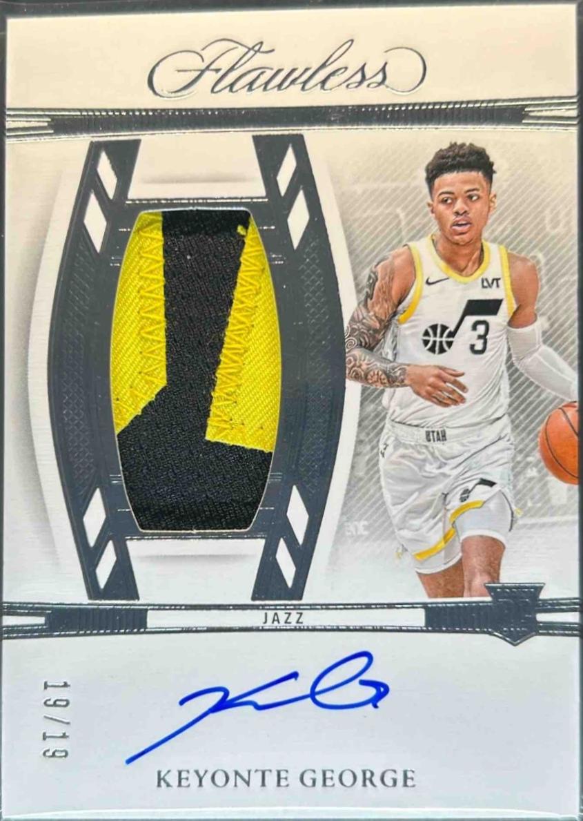 Keyonte George #1 Basketball Cards 2023 Panini Flawless Vertical Patch Auto