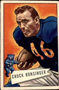 Chuck Hunsinger #7 Football Cards 1952 Bowman Large
