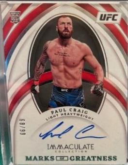 Paul Craig #MG-PCG Ufc Cards 2022 Panini Immaculate UFC Marks of Greatness Autographs