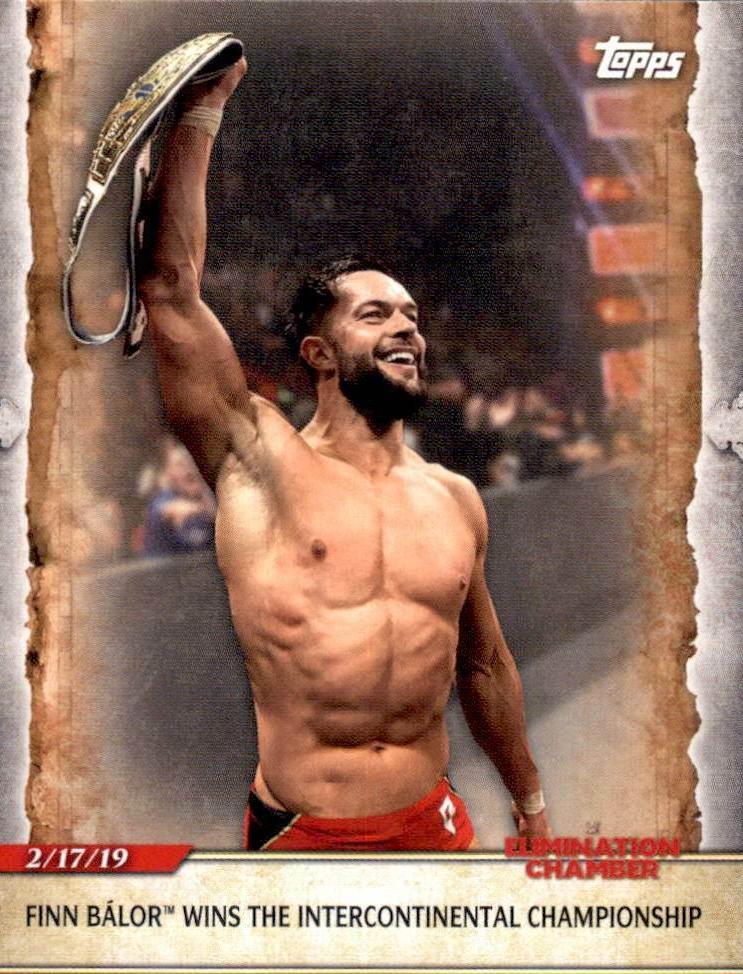Finn Balor Wins the Intercontinental Championship #42 Wrestling Cards 2020 Topps WWE Road to WrestleMania