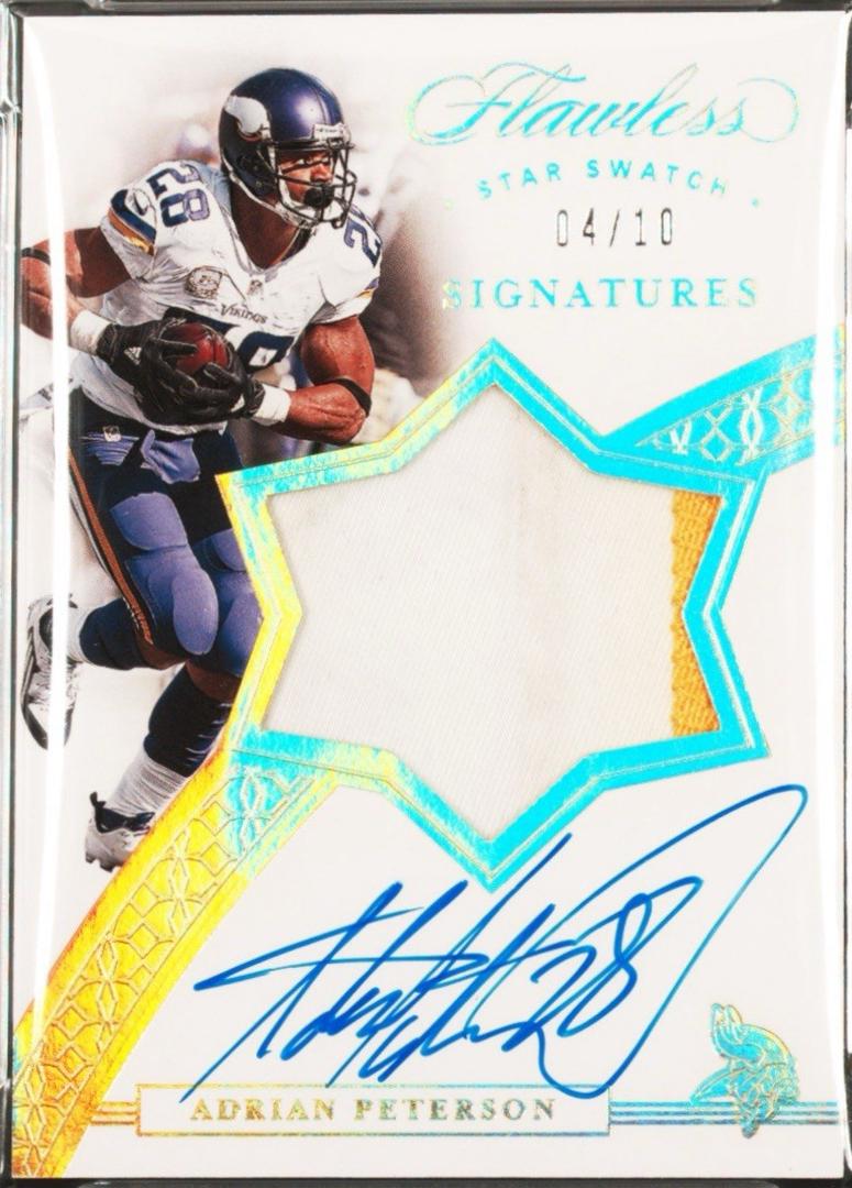Adrian Peterson #SSS-ADP Football Cards 2020 Panini Flawless Star Swatch Signatures