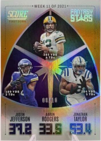 Justin Jefferson, Aaron Rodgers, Jonathan Taylor [First Down] #FS11