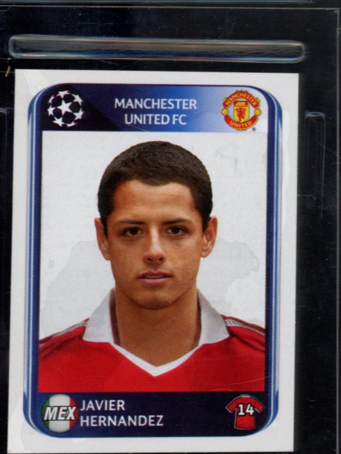 Javier Hernandez #154 Soccer Cards 2010 Panini UEFA Champions League Stickers
