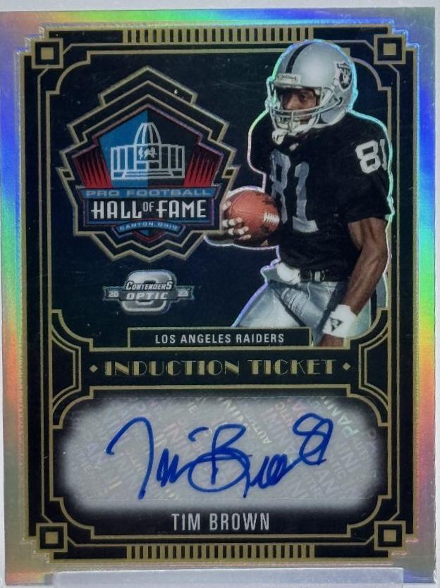 Tim Brown #28 Football Cards 2023 Panini Contenders Optic Induction Ticket Autograph