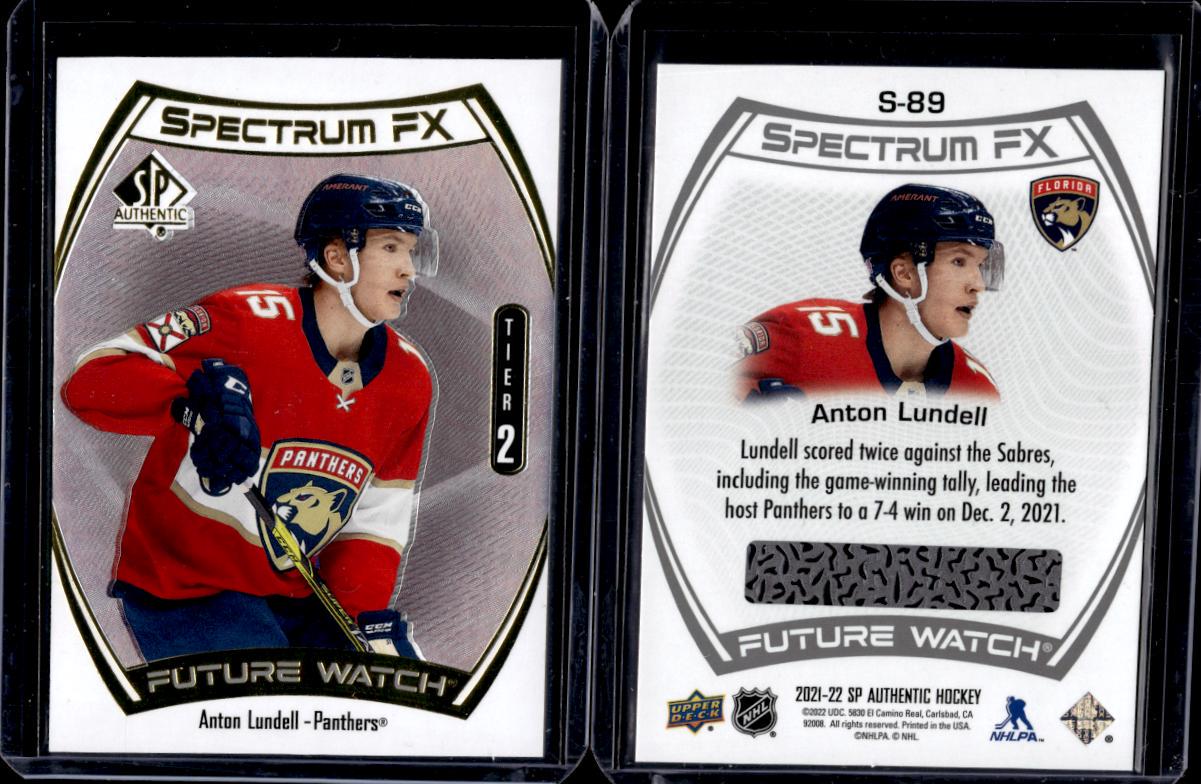 Anton Lundell #S-89 Hockey Cards 2021 SP Authentic Spectrum FX