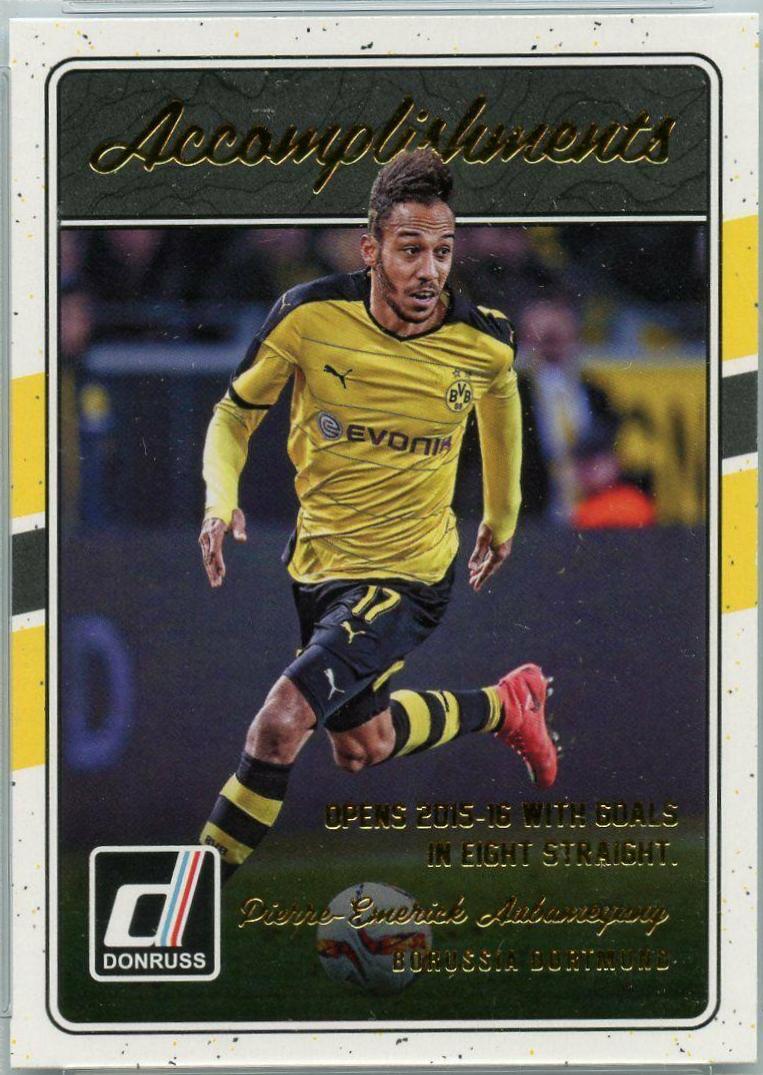 Pierre Emerick Aubameyang #8 Soccer Cards 2016 Panini Donruss Accomplishments
