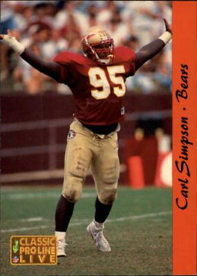 Carl Simpson #31 Football Cards 1993 Pro Line Live