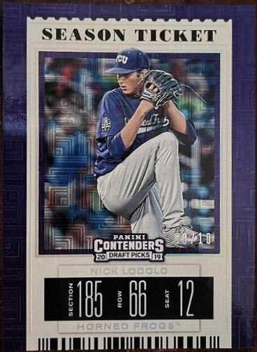 Nick Lodolo #20 Baseball Cards 2019 Panini Contenders Draft Picks Season Ticket