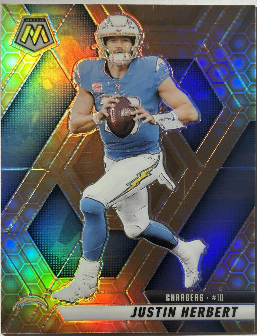 2025 Panini Mosaic Justin Herbert [Honeycomb] #80 card