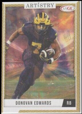 Donovan Edwards #7 Football Cards 2024 Sage Artistry
