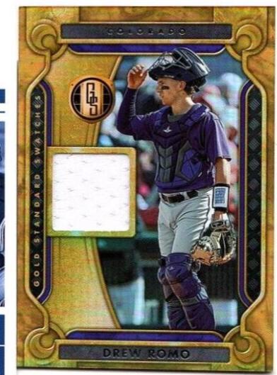 Drew Romo #GSS-DR Baseball Cards 2023 Panini Chronicles Gold Standard Swatches
