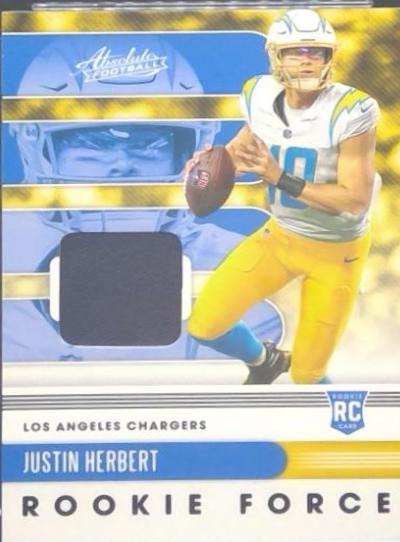 Justin Herbert #3 Football Cards 2020 Panini Absolute Rookie Force