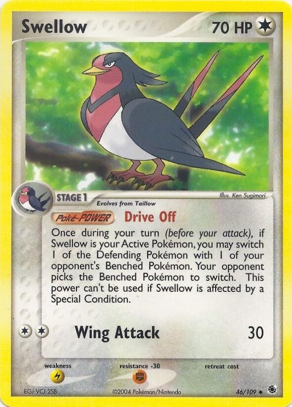 Swellow #46 from Pokemon EX Battle Stadium