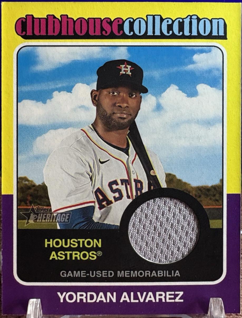 Yordan Alvarez #CCR-YA Baseball Cards 2024 Topps Heritage Clubhouse Collection Relic