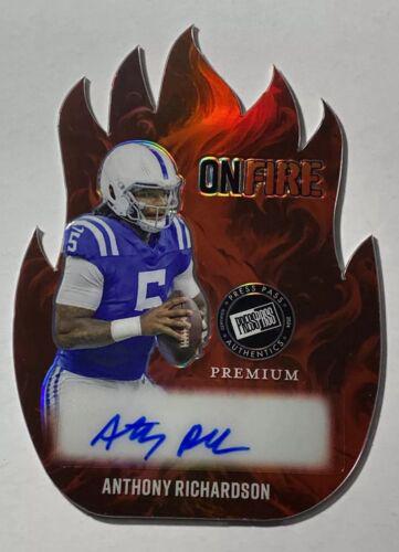 Anthony Richardson #OF-AR1 Football Cards 2024 Press Pass Premium On Fire Autograph