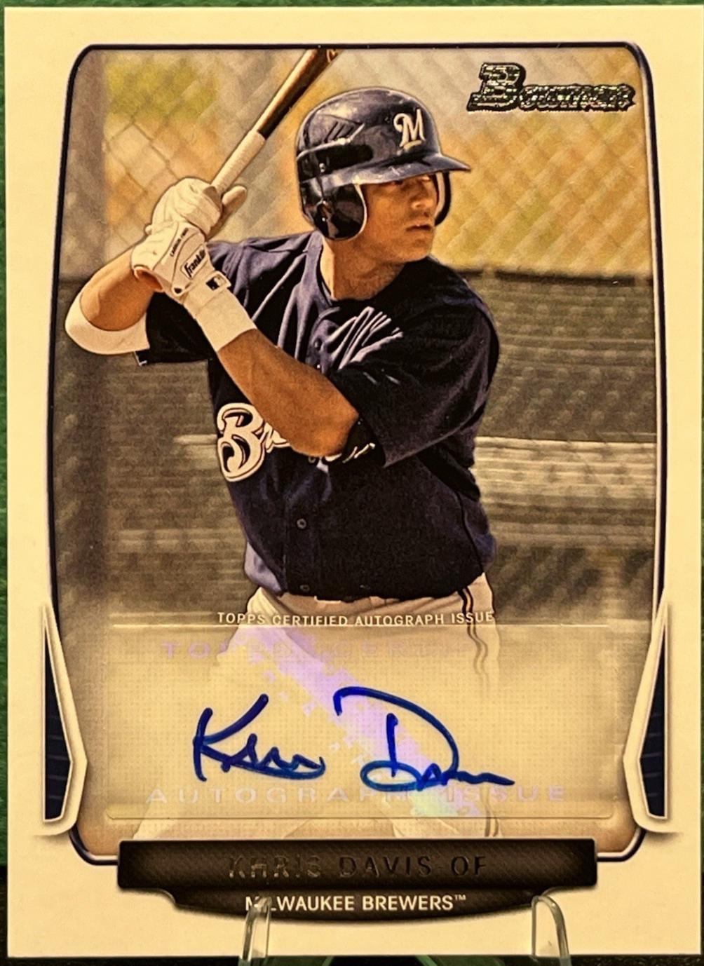 Khris Davis #BPAKD 2013 Bowman Prospect Retail Autograph Baseball
